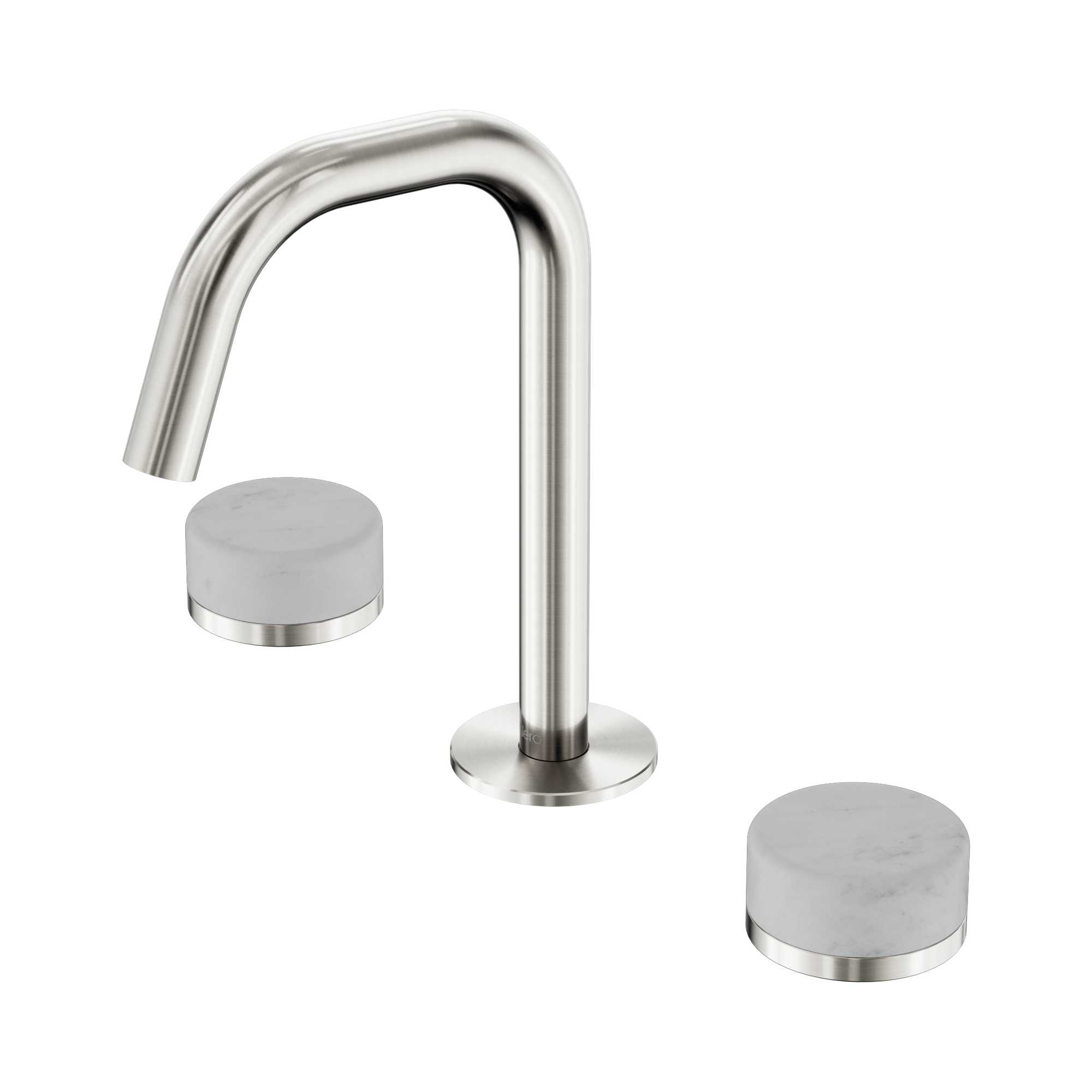 Nero Serenity Basin Set Edge Spout With Carrara Handle, Brushed Nickel
