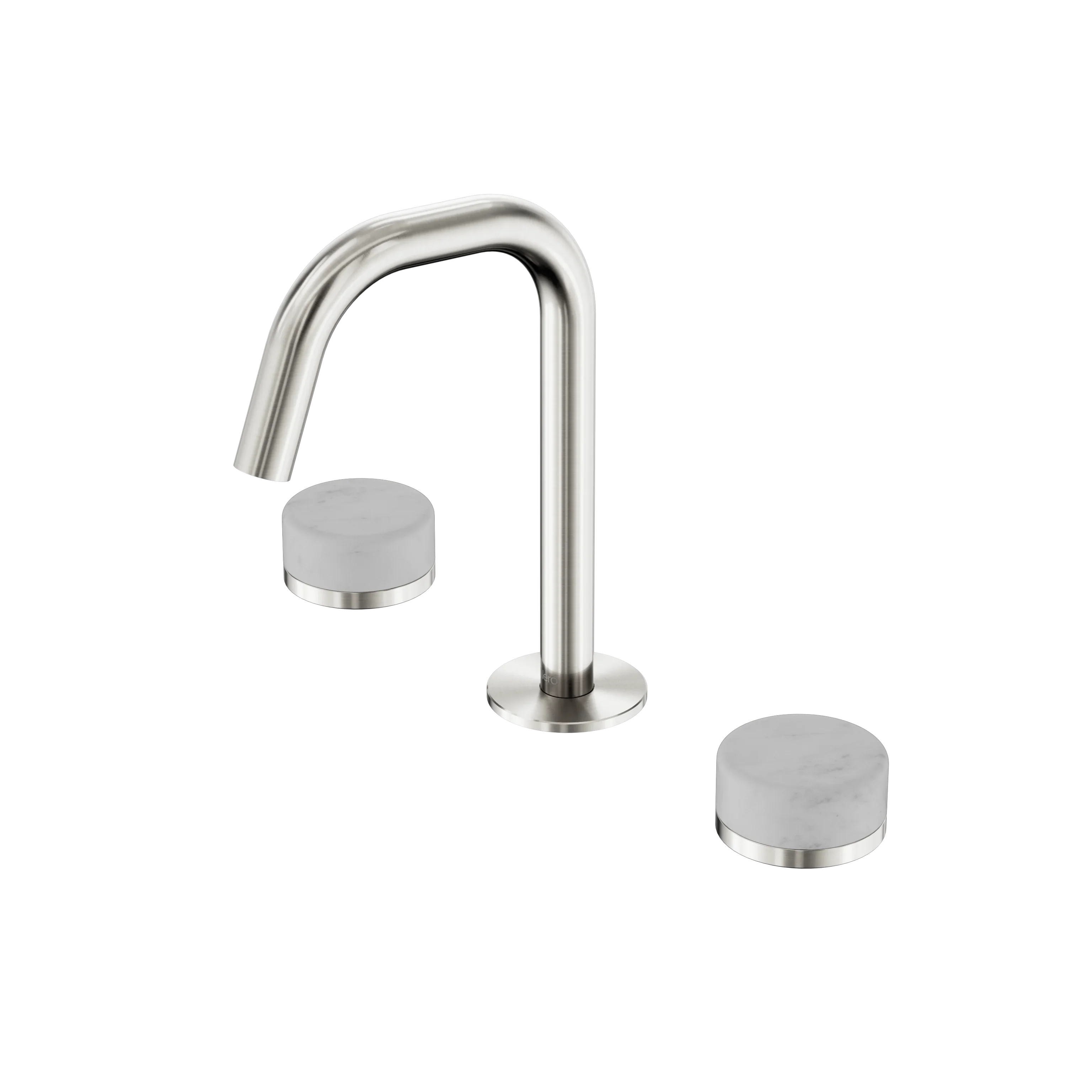 Nero Serenity Basin Set Edge Spout With Carrara Handle