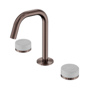 Nero Serenity Basin Set Edge Spout With Carrara Handle, Brushed Bronze