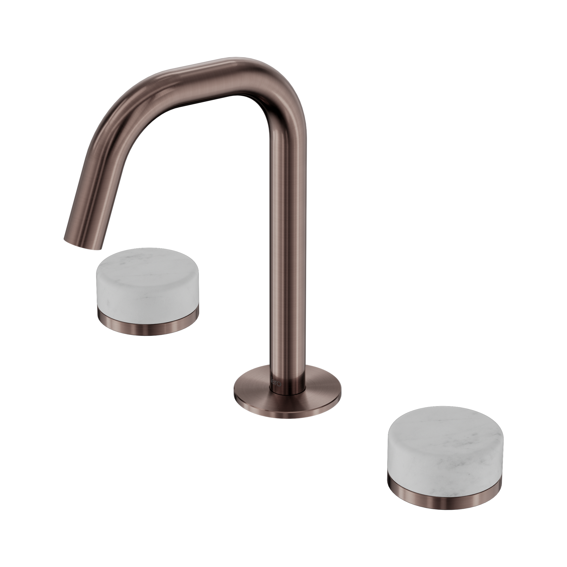 Nero Serenity Basin Set Edge Spout With Carrara Handle, Brushed Bronze
