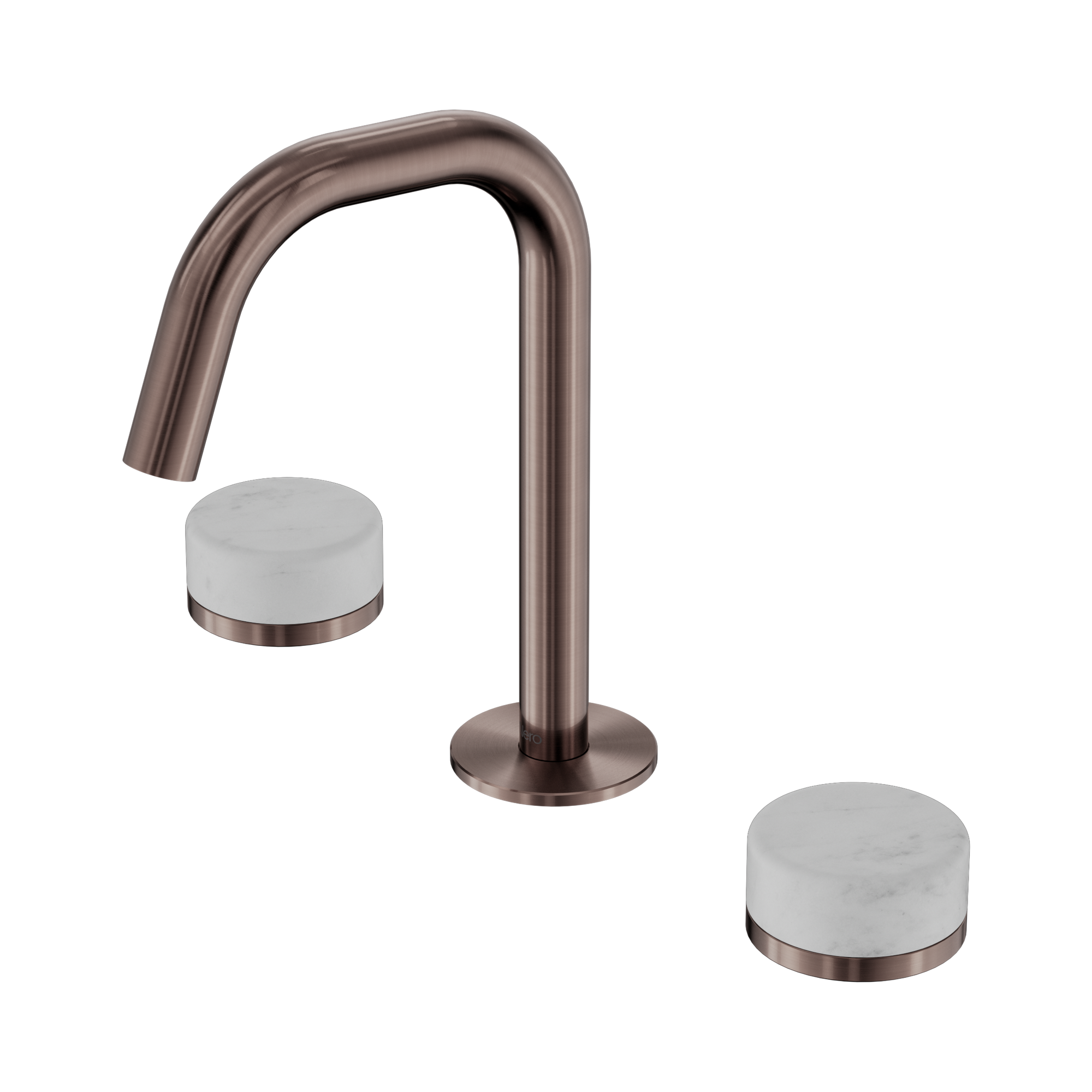Nero Serenity Basin Set Edge Spout With Carrara Handle, Brushed Bronze