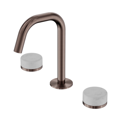 Nero Serenity Basin Set Edge Spout With Carrara Handle, Brushed Bronze