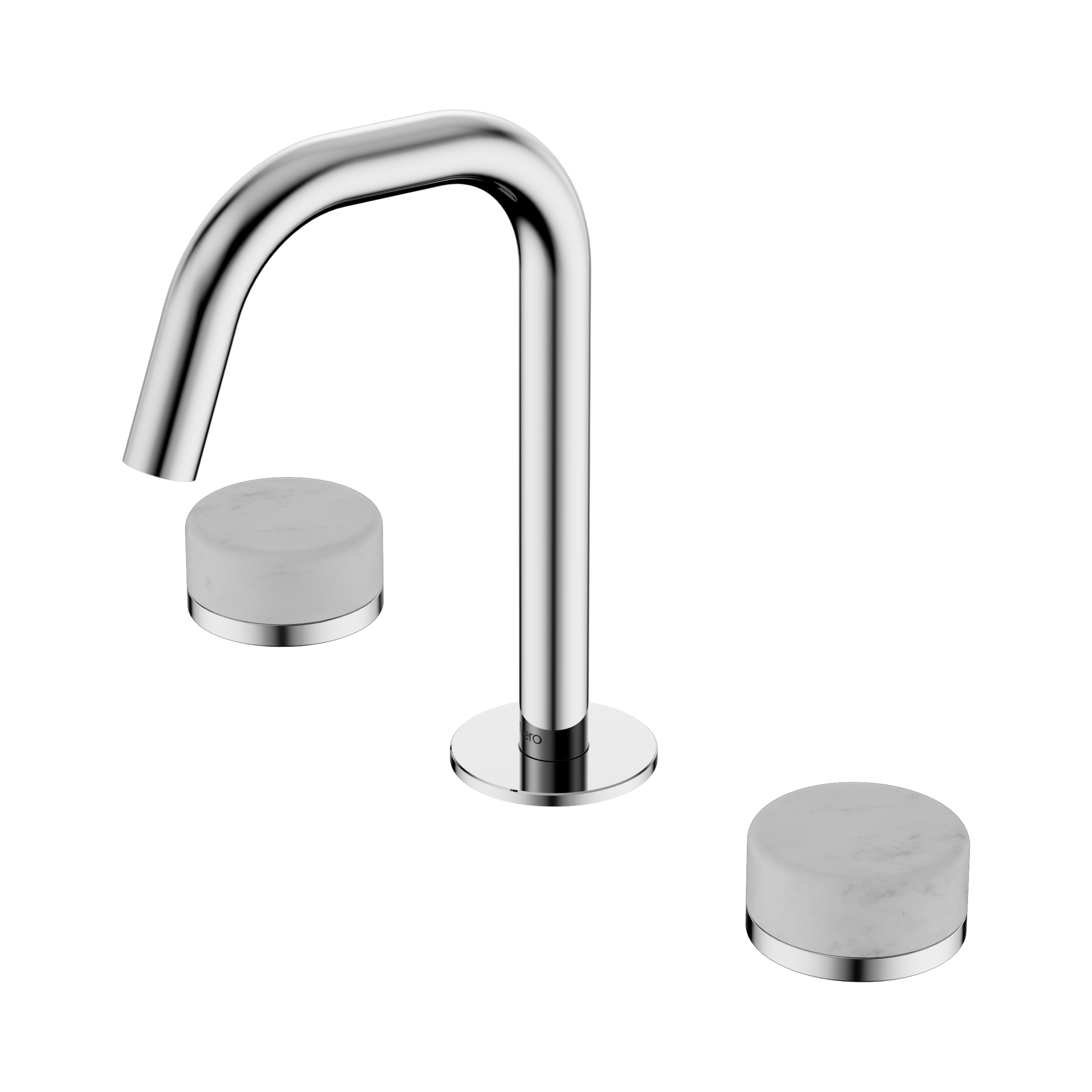 Nero Serenity Basin Set Edge Spout With Carrara Handle, Chrome