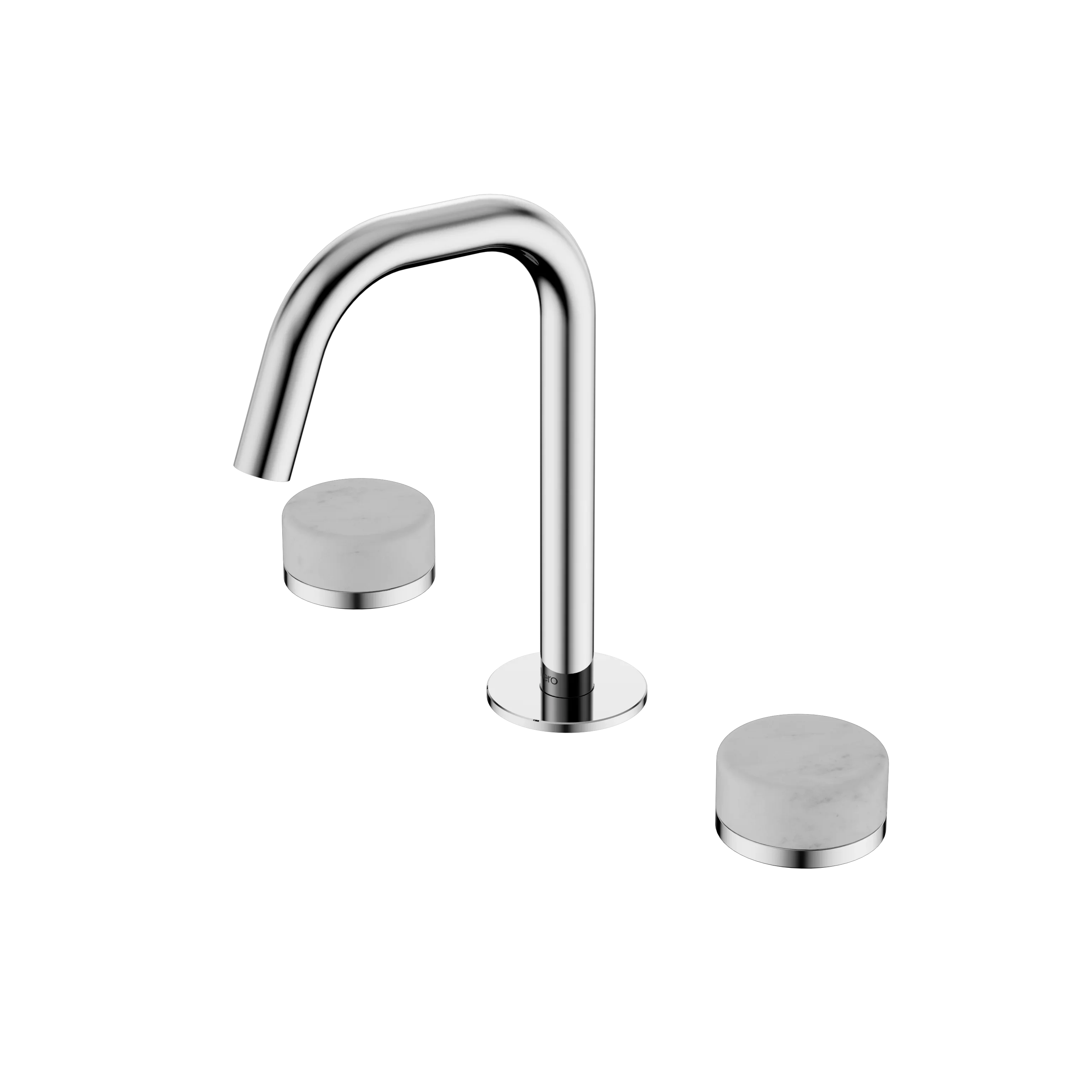 Nero Serenity Basin Set Edge Spout With Carrara Handle