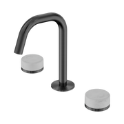 Nero Serenity Basin Set Edge Spout With Carrara Handle, Gun Metal