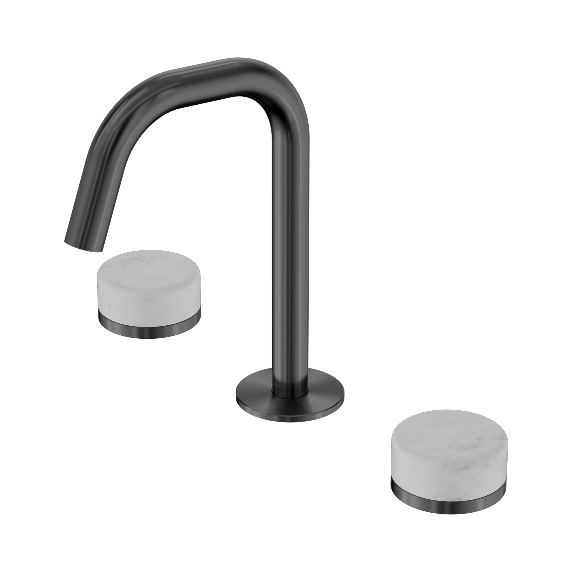 Nero Serenity Basin Set Edge Spout With Carrara Handle, Gun Metal