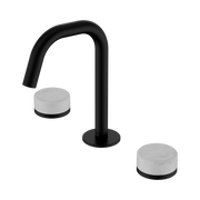 Nero Serenity Basin Set Edge Spout With Carrara Handle, Matte Black