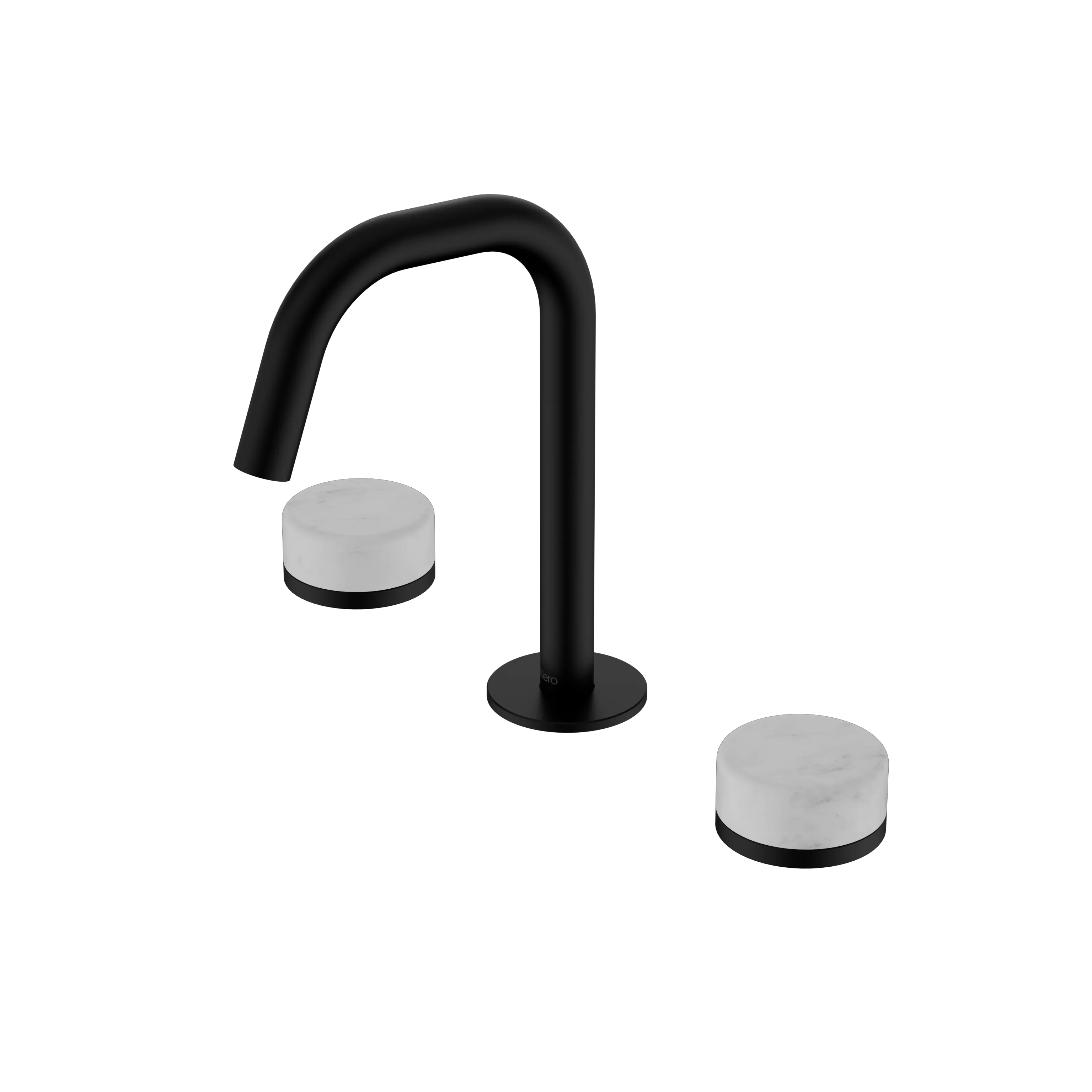 Nero Serenity Basin Set Edge Spout With Carrara Handle