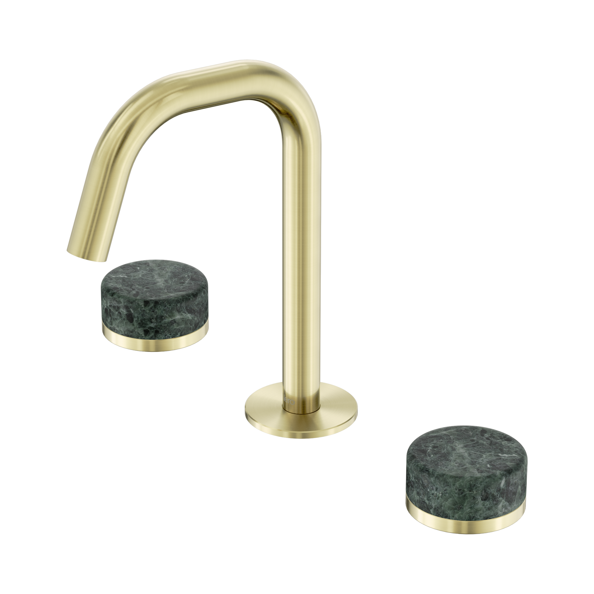 Nero Serenity Basin Set Edge Spout With Verde Alpi Handle, Brushed Gold