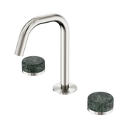 Nero Serenity Basin Set Edge Spout With Verde Alpi Handle, Brushed Nickel
