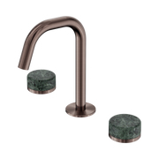 Nero Serenity Basin Set Edge Spout With Verde Alpi Handle, Brushed Bronze