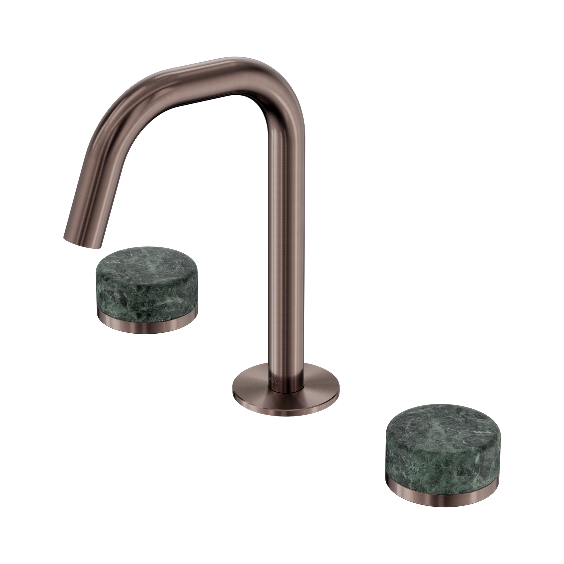 Nero Serenity Basin Set Edge Spout With Verde Alpi Handle, Brushed Bronze