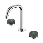Nero Serenity Basin Set Edge Spout With Verde Alpi Handle, Chrome