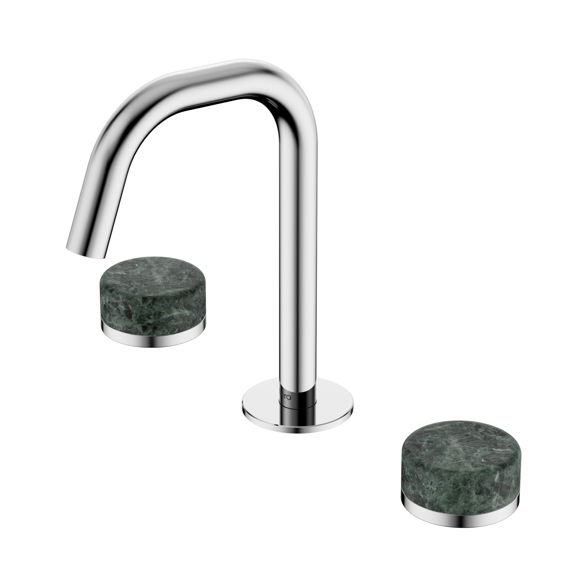 Nero Serenity Basin Set Edge Spout With Verde Alpi Handle, Chrome
