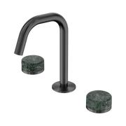 Nero Serenity Basin Set Edge Spout With Verde Alpi Handle, Gun Metal