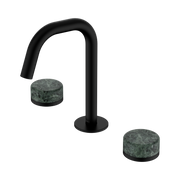 Nero Serenity Basin Set Edge Spout With Verde Alpi Handle, Matte Black