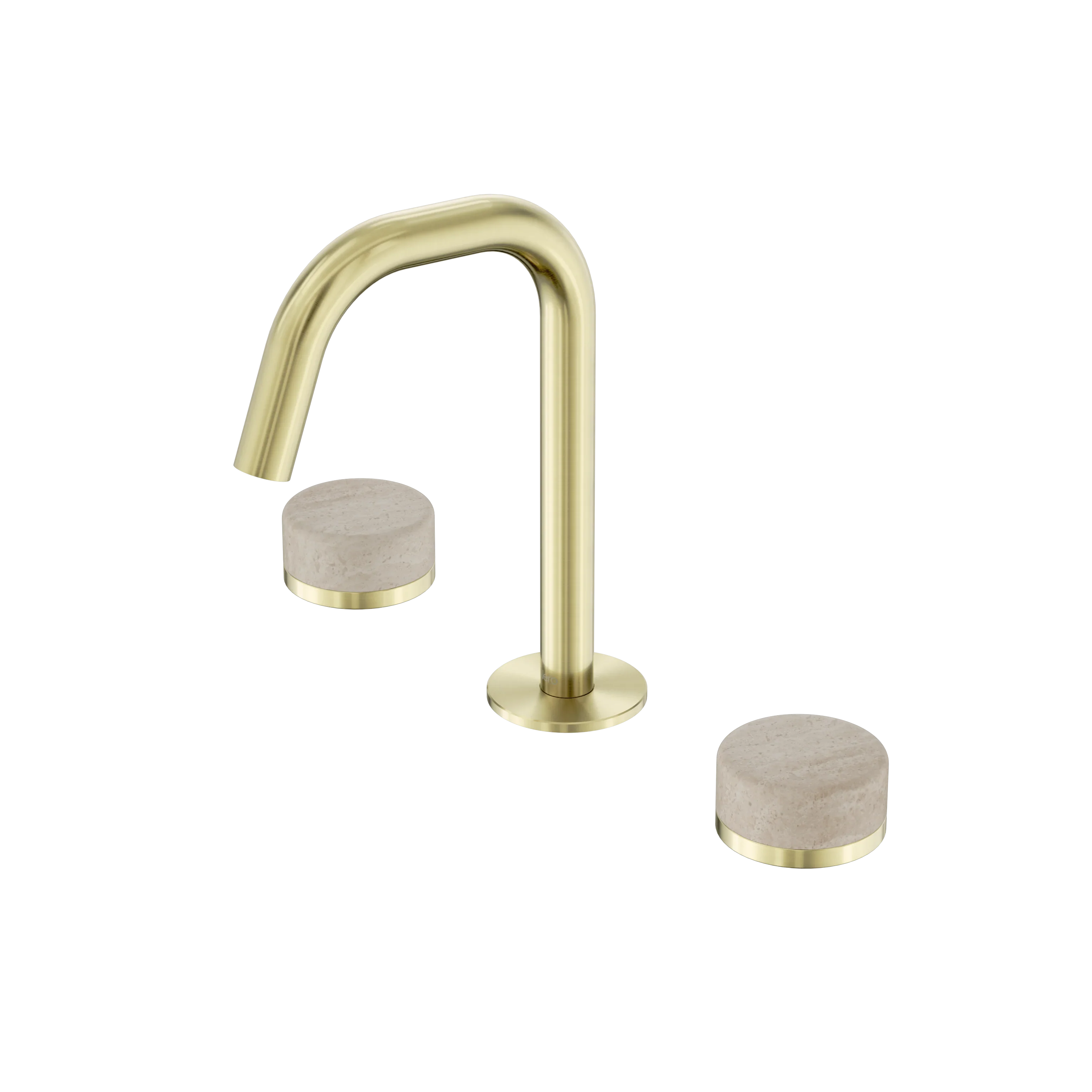 Nero Serenity Basin Set Edge Spout With Rome Travertine Handle