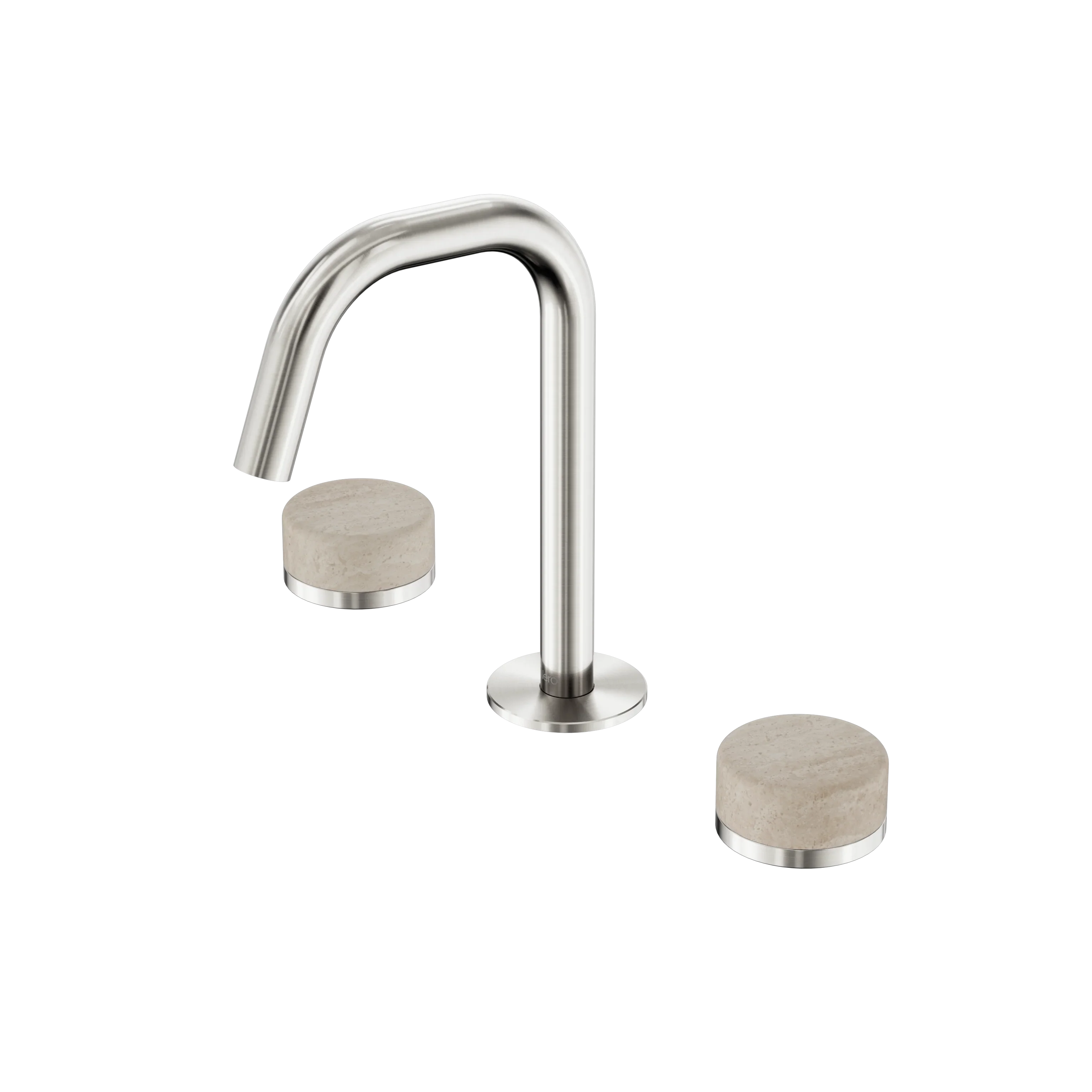 Nero Serenity Basin Set Edge Spout With Rome Travertine Handle