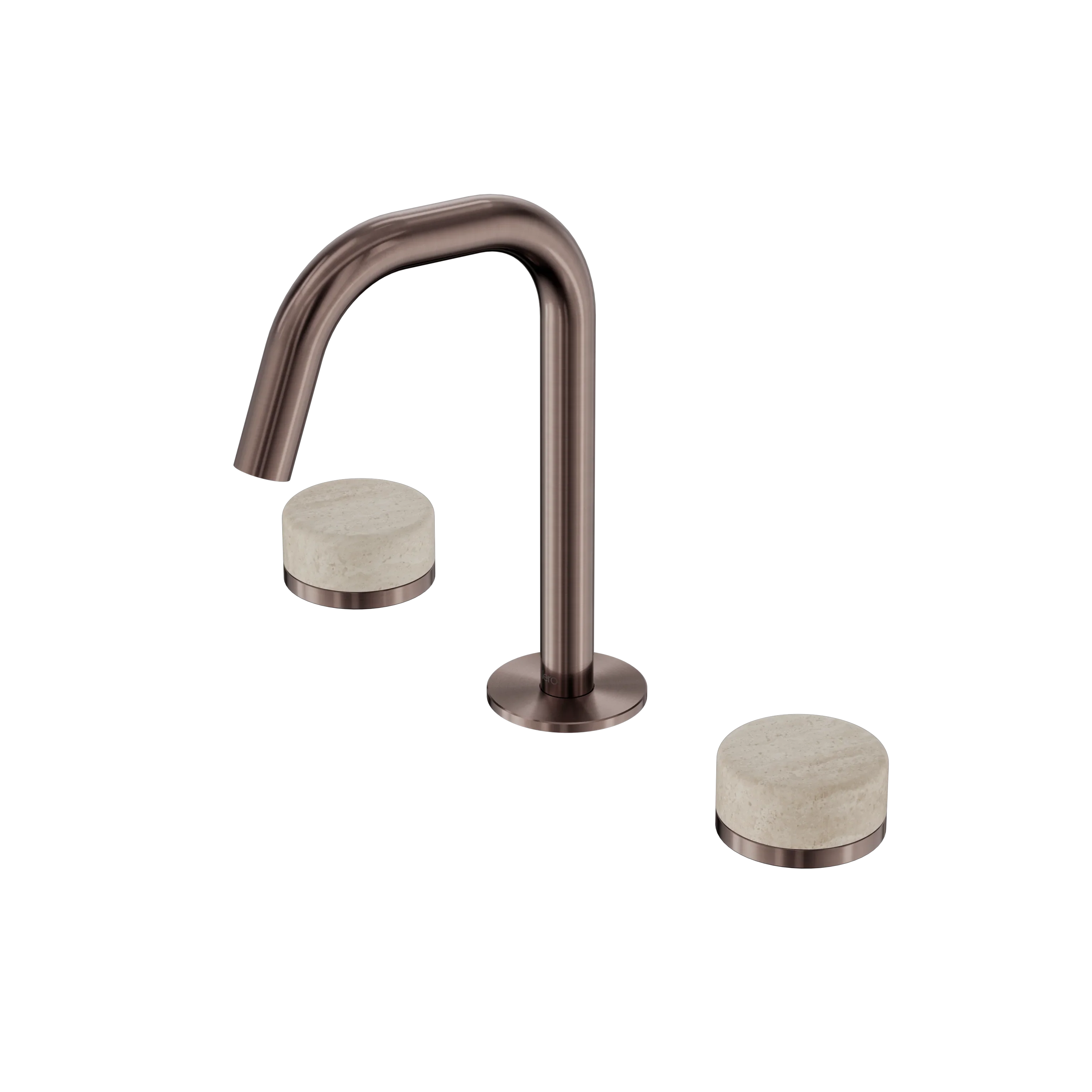 Nero Serenity Basin Set Edge Spout With Rome Travertine Handle