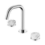 Nero Serenity Basin Set Edge Spout With Arabescato Corchia Handle, Chrome