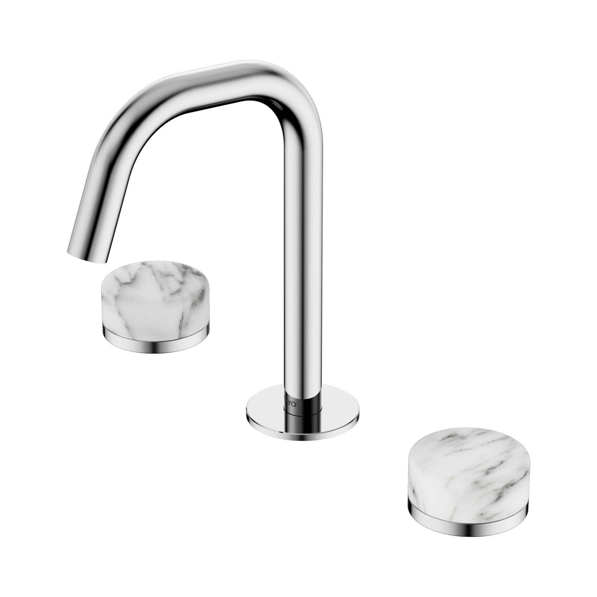 Nero Serenity Basin Set Edge Spout With Arabescato Corchia Handle, Chrome