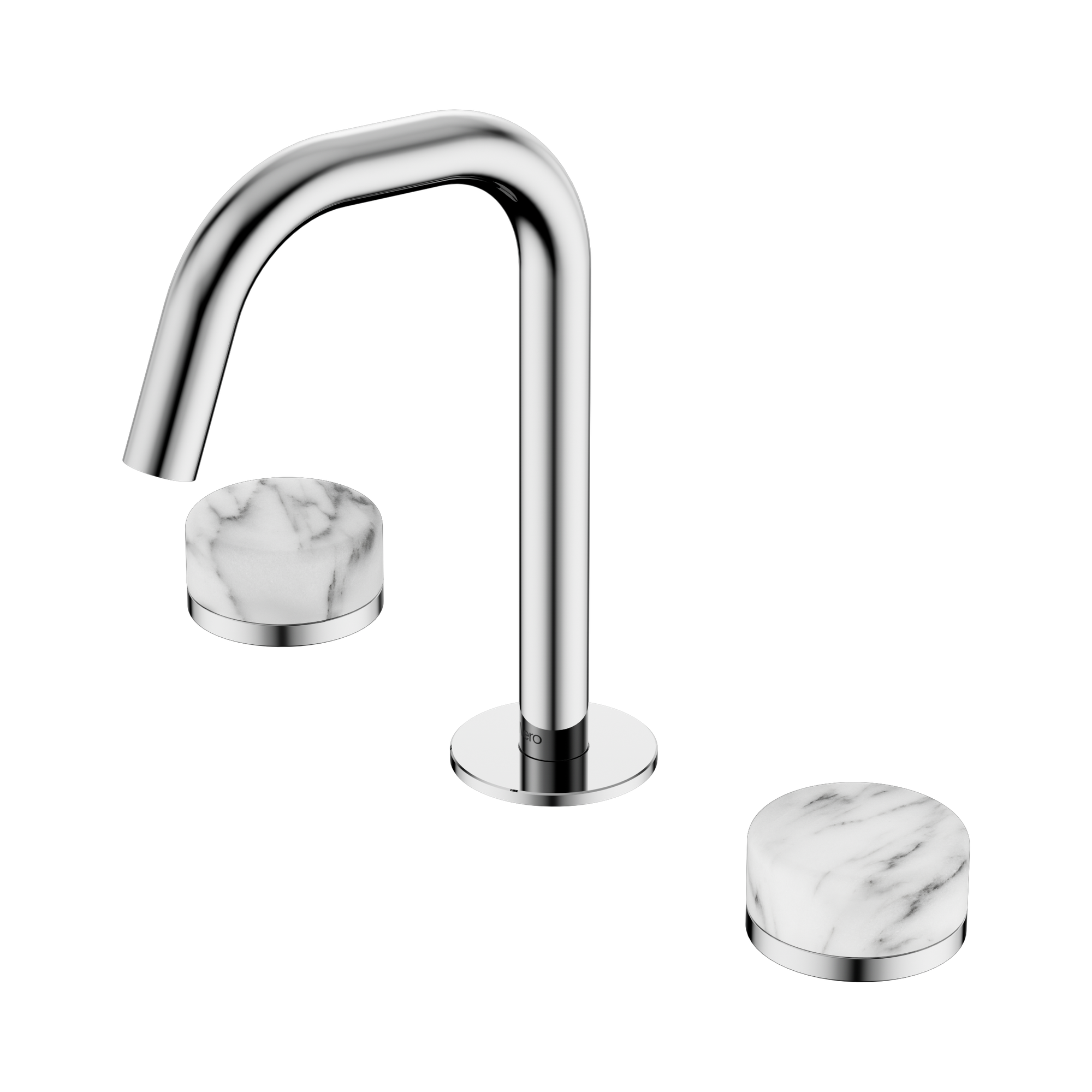 Nero Serenity Basin Set Edge Spout With Arabescato Corchia Handle, Chrome