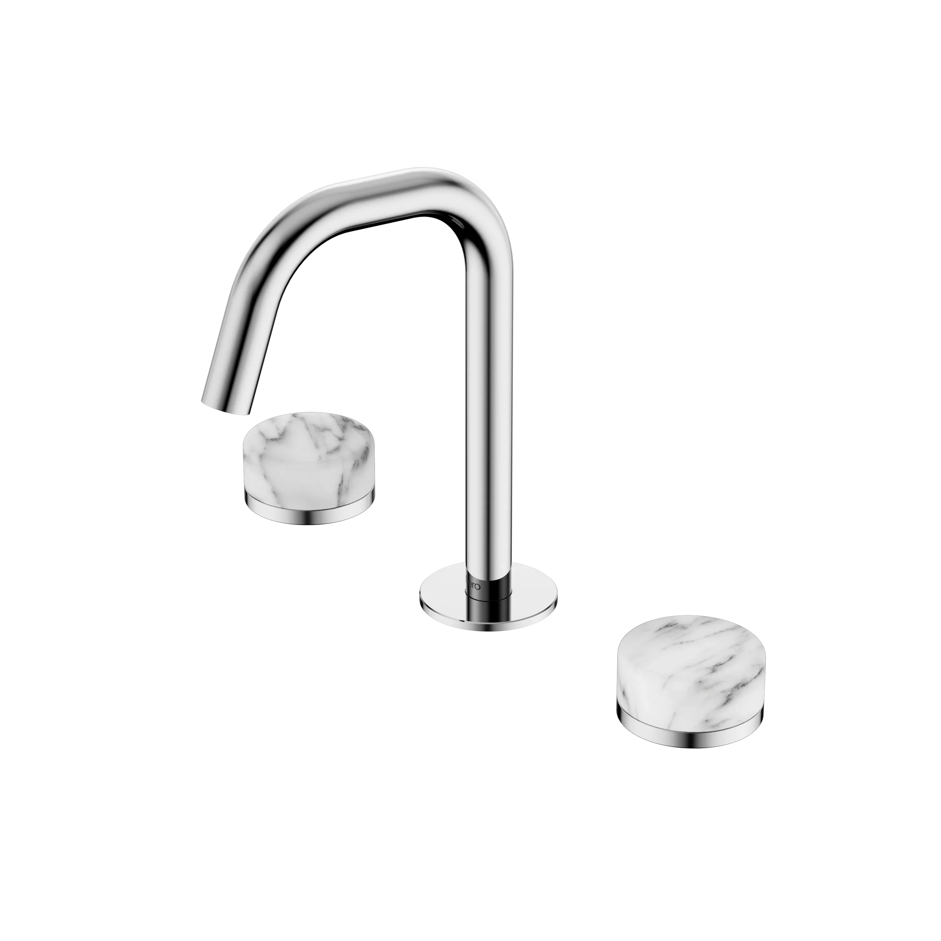 Nero Serenity Basin Set Edge Spout With Arabescato Corchia Handle