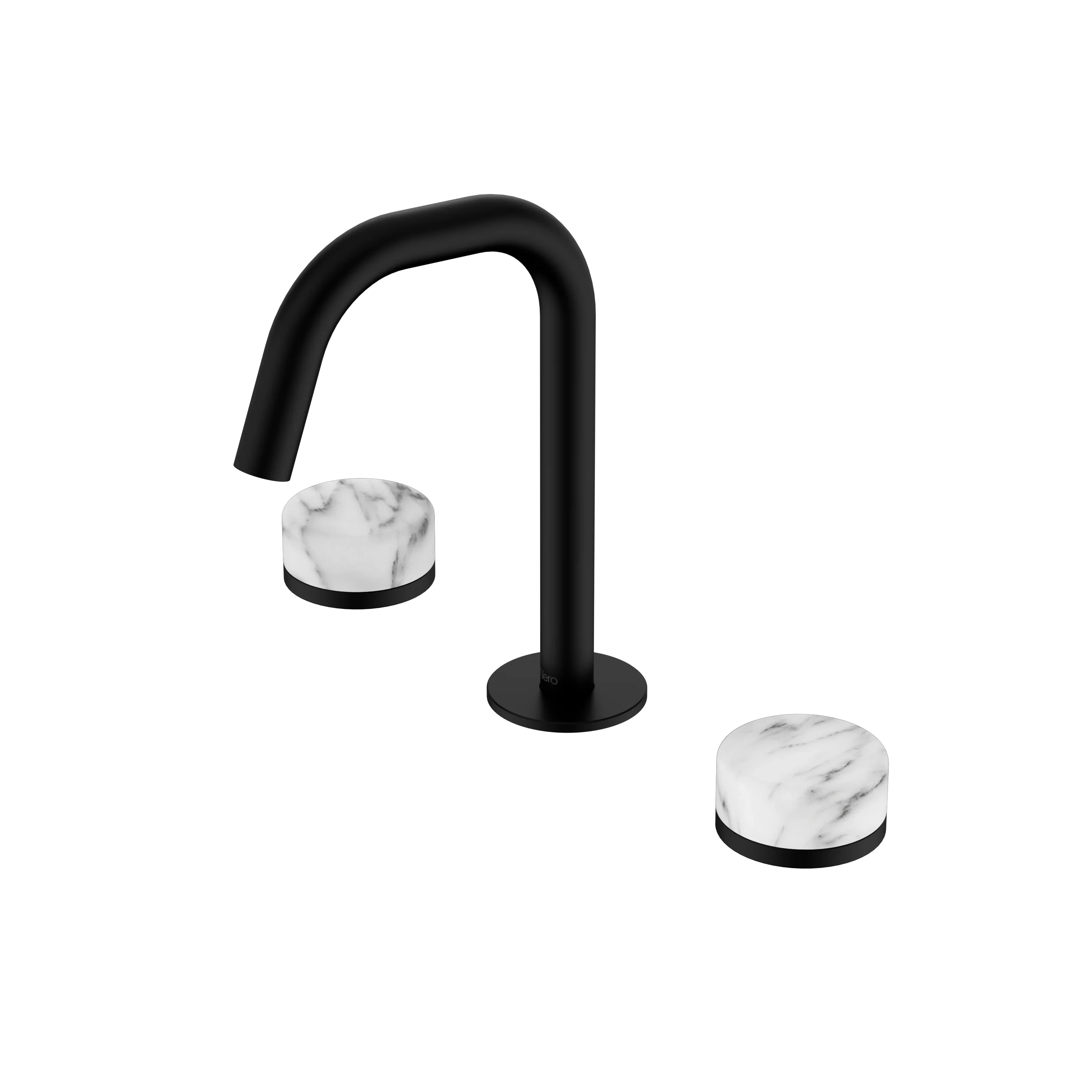 Nero Serenity Basin Set Edge Spout With Arabescato Corchia Handle