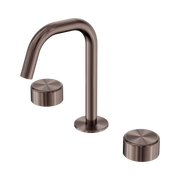Nero Serenity Basin Set Edge Spout With Metal Handle, Brushed Bronze