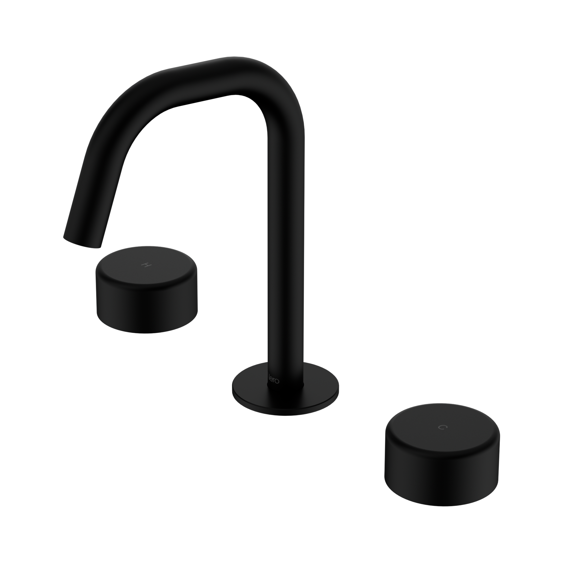 Nero Serenity Basin Set Edge Spout With Metal Handle, Matte Black