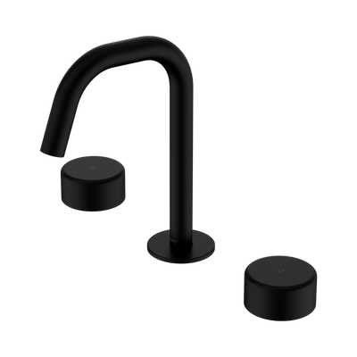 Nero Serenity Basin Set Edge Spout With Metal Handle, Matte Black