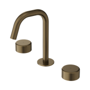 Nero Serenity Basin Set Edge Spout With Metal Handle, Tumbled Antique Brass