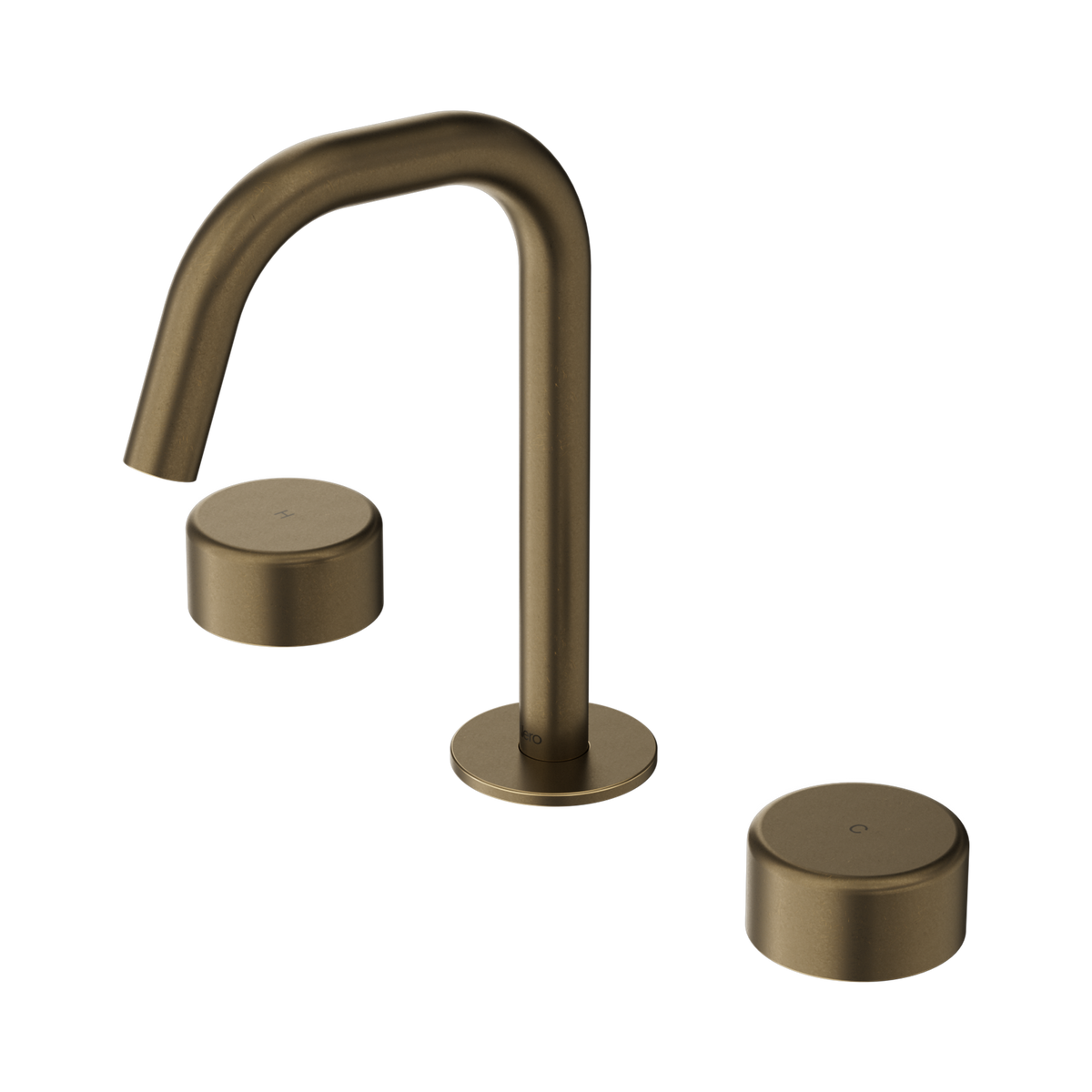 Nero Serenity Basin Set Edge Spout With Metal Handle, Tumbled Antique Brass