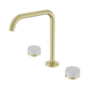 Nero Serenity Bath/Kitchen Set Edge Spout With Carrara Handle, Brushed Gold