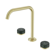 Nero Serenity Bath/Kitchen Set Edge Spout With Verde Alpi Handle, Brushed Gold