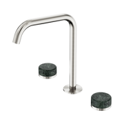 Nero Serenity Bath/Kitchen Set Edge Spout With Verde Alpi Handle, Brushed Nickel