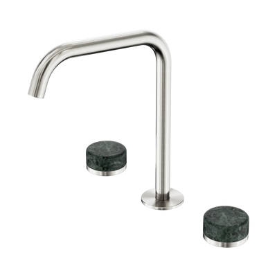 Nero Serenity Bath/Kitchen Set Edge Spout With Verde Alpi Handle, Brushed Nickel