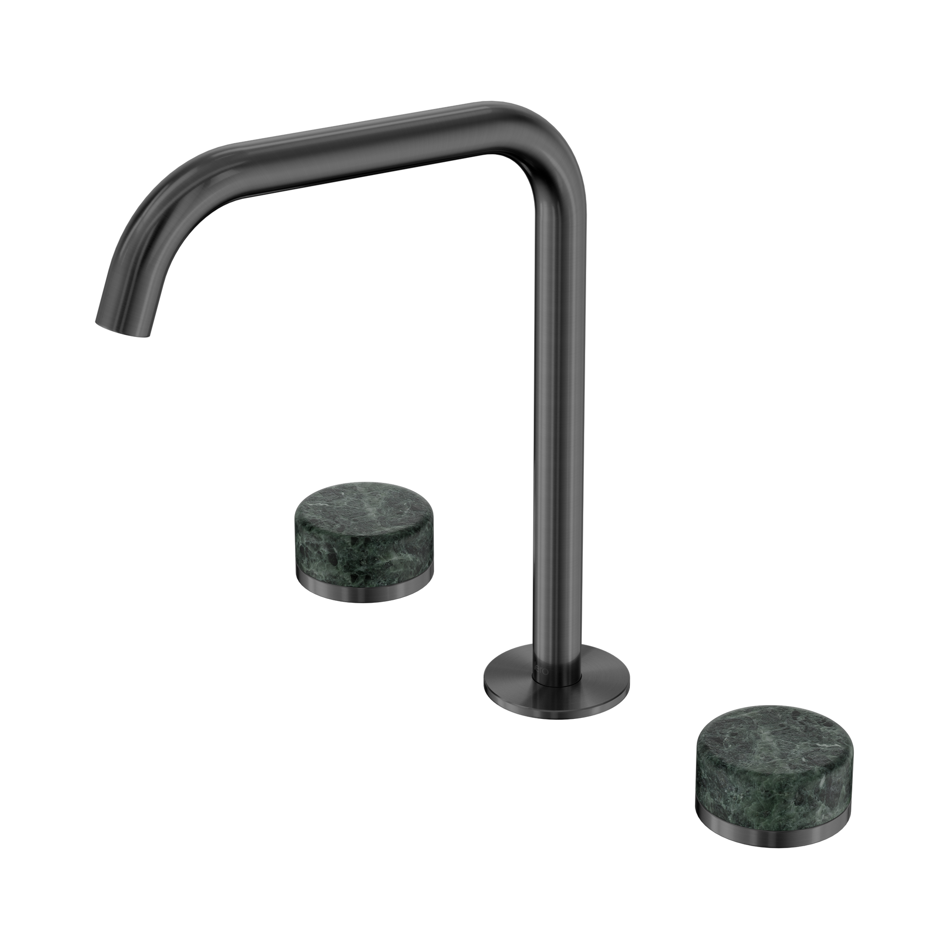 Nero Serenity Bath/Kitchen Set Edge Spout With Verde Alpi Handle, Gun Metal