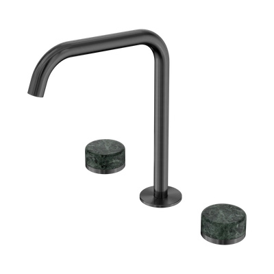 Nero Serenity Bath/Kitchen Set Edge Spout With Verde Alpi Handle, Gun Metal