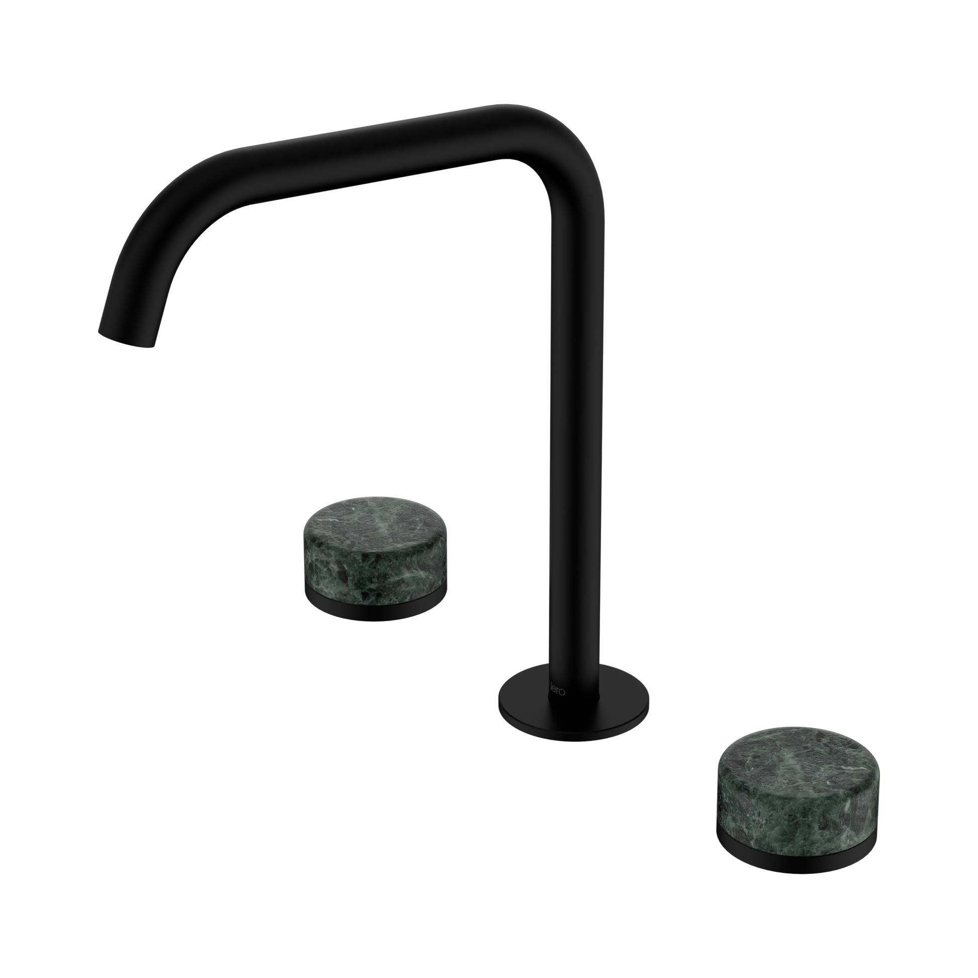 Nero Serenity Bath/Kitchen Set Edge Spout With Verde Alpi Handle, Matte Black