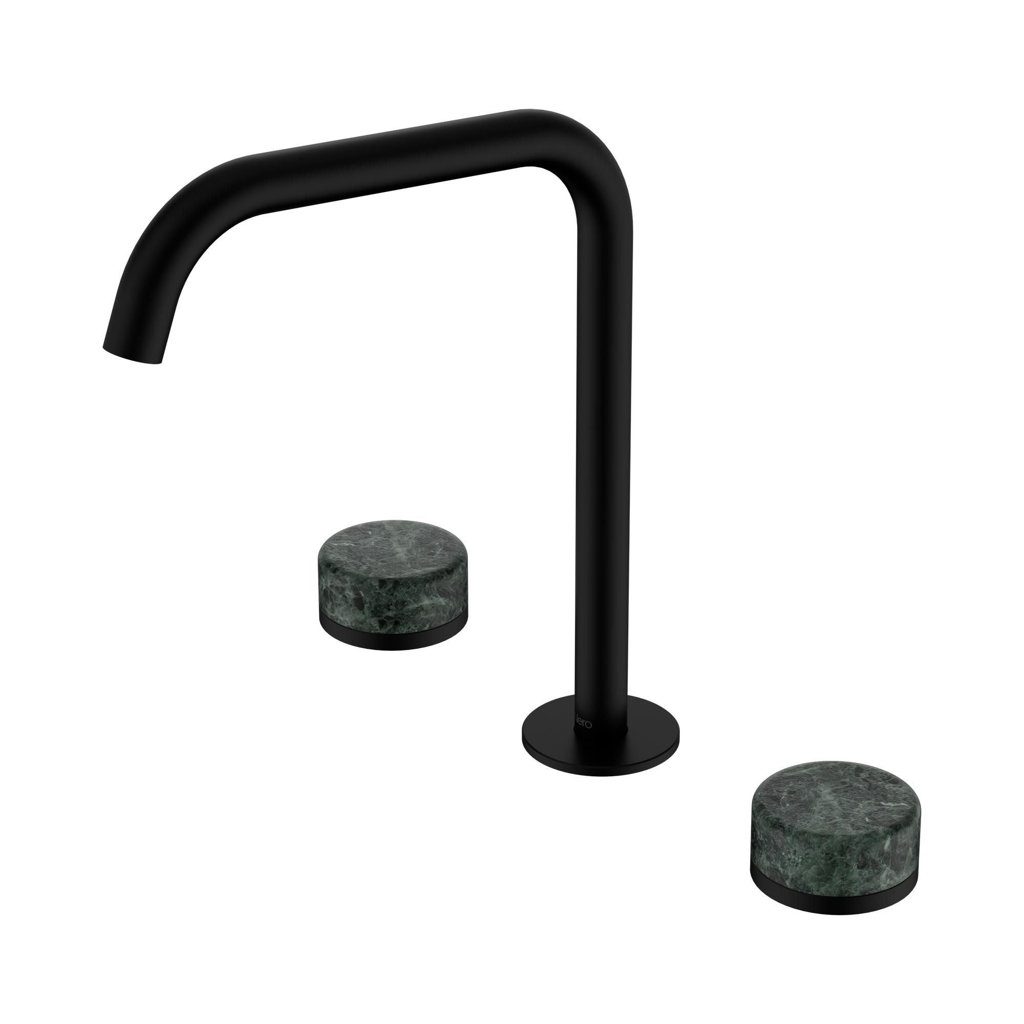 Nero Serenity Bath/Kitchen Set Edge Spout With Verde Alpi Handle, Matte Black