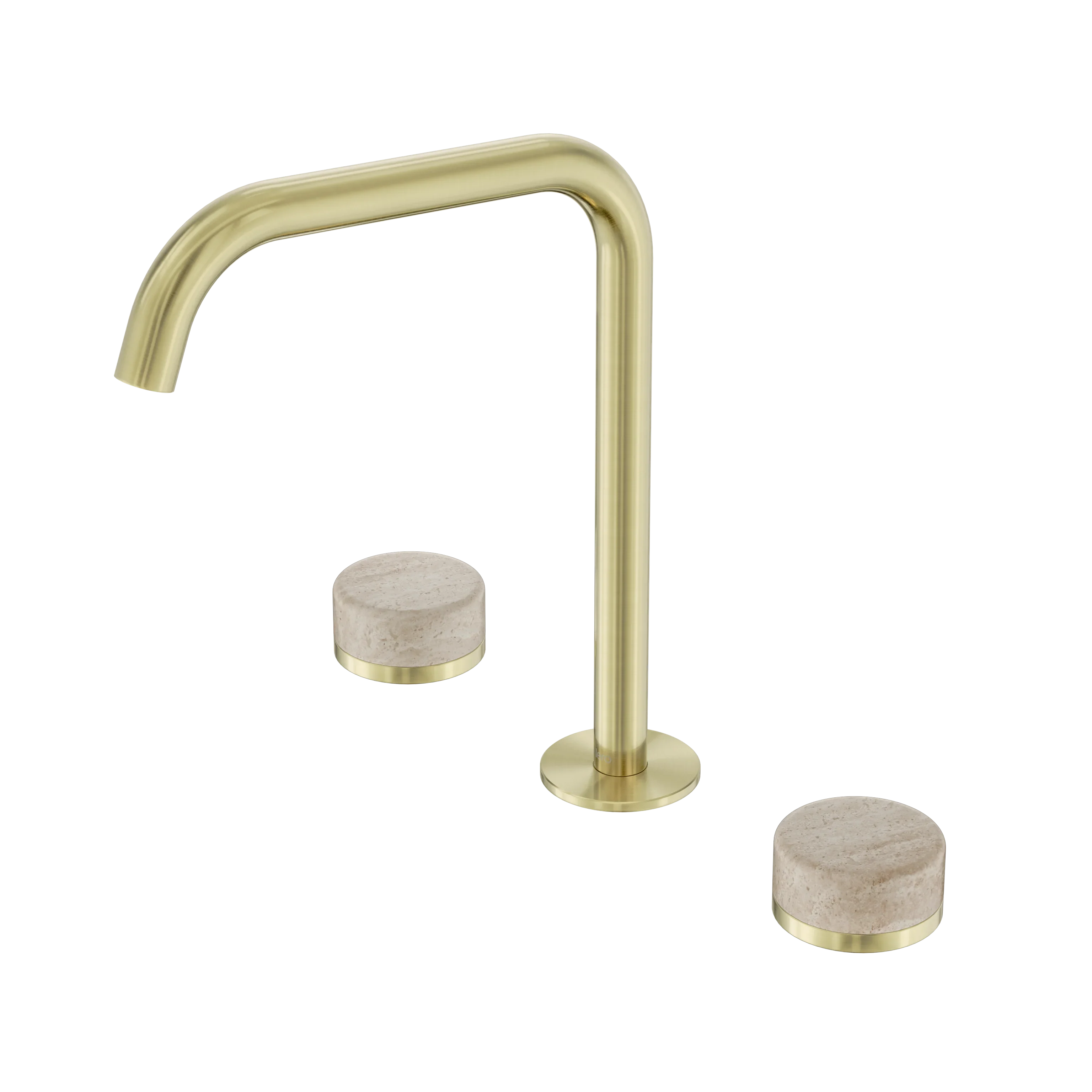 Nero Serenity Bath/Kitchen Set Edge Spout With Rome Travertine Handle