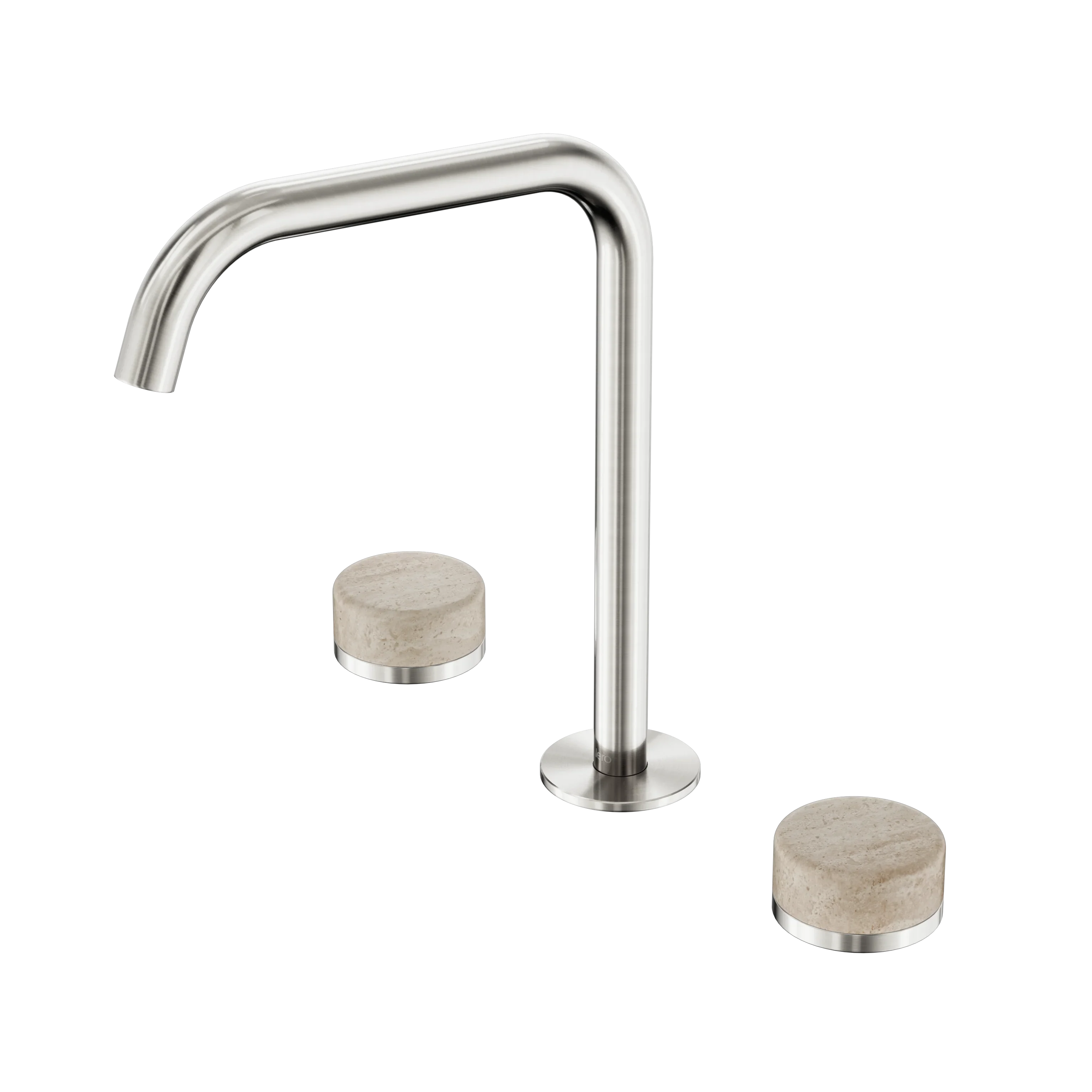 Nero Serenity Bath/Kitchen Set Edge Spout With Rome Travertine Handle