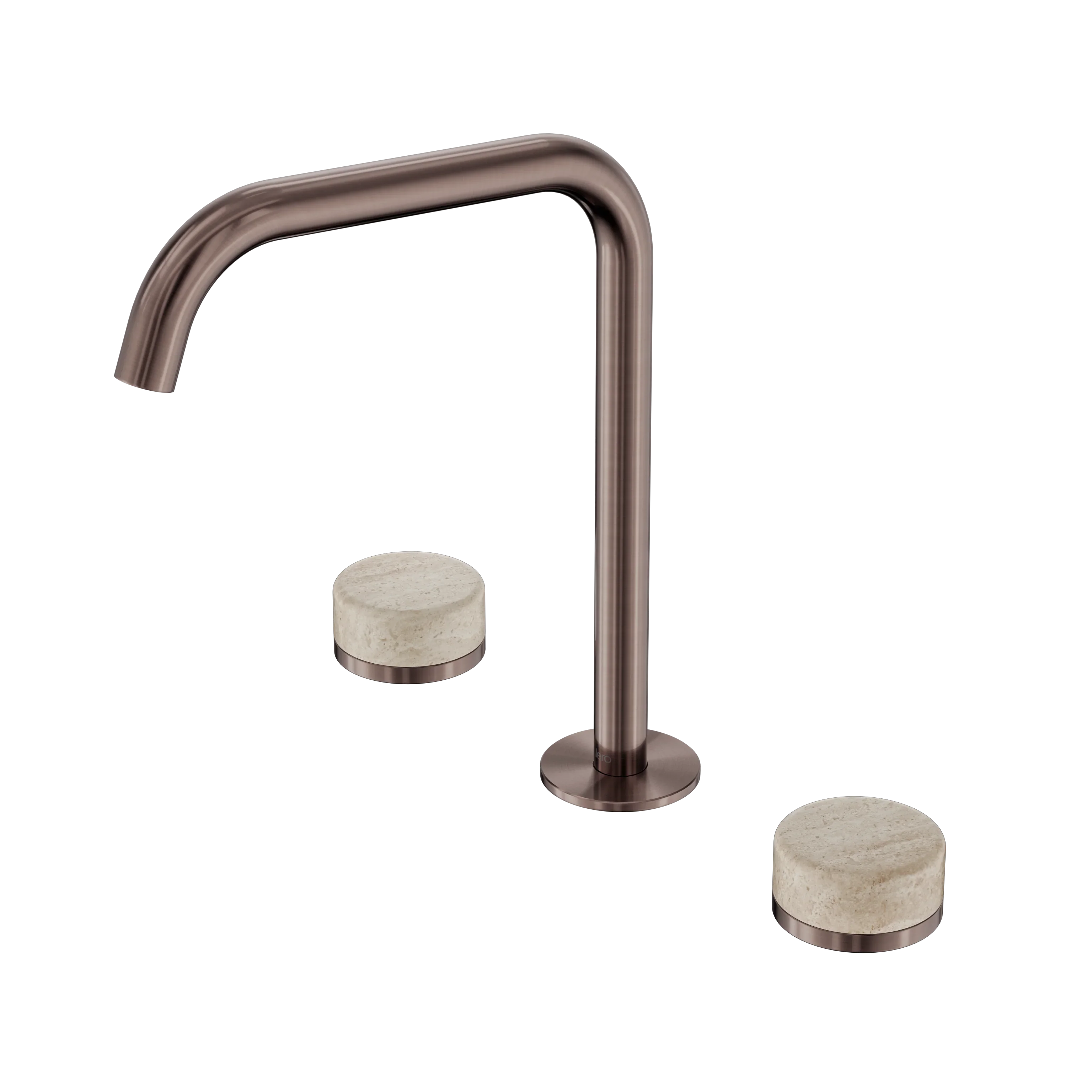 Nero Serenity Bath/Kitchen Set Edge Spout With Rome Travertine Handle