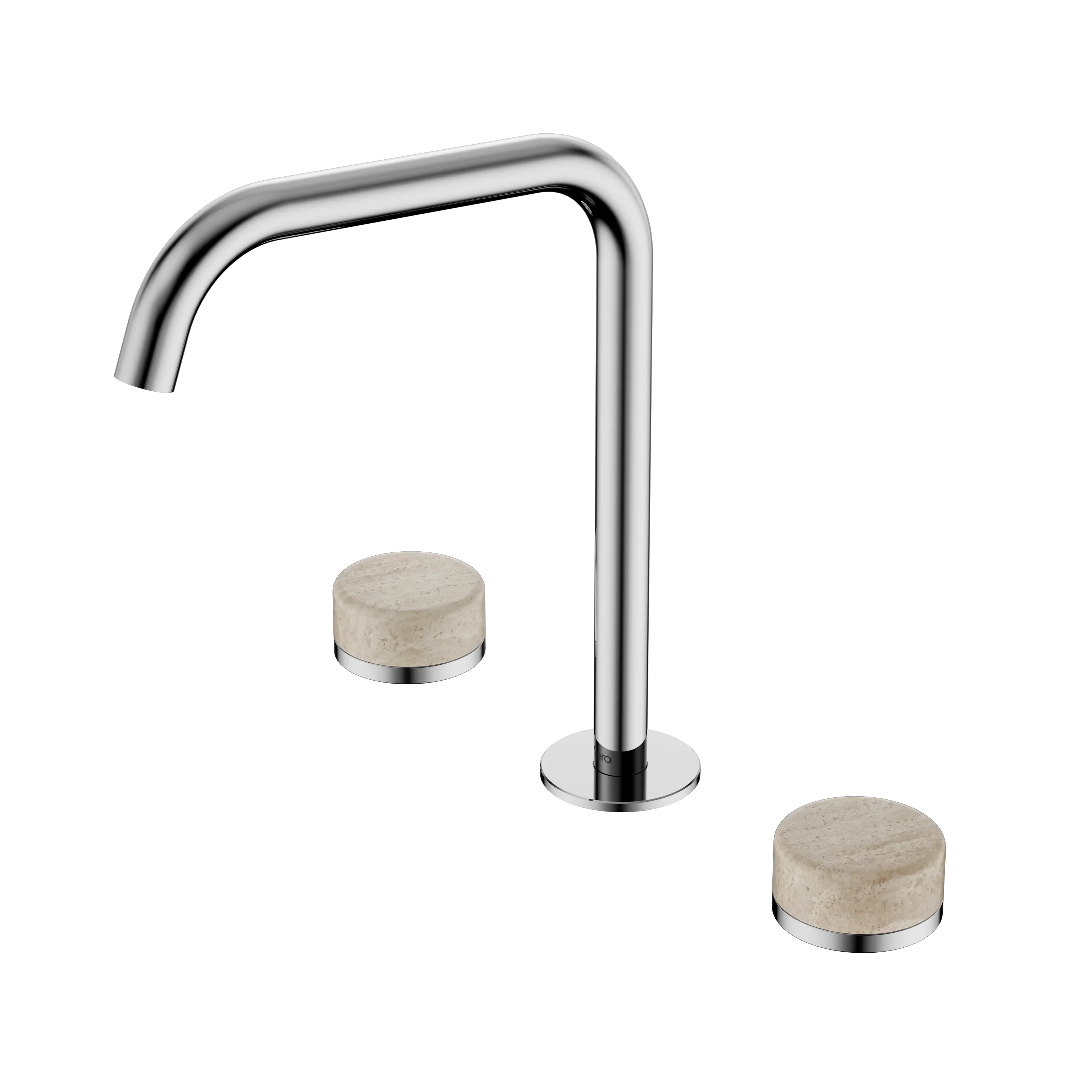 Nero Serenity Bath/Kitchen Set Edge Spout With Rome Travertine Handle