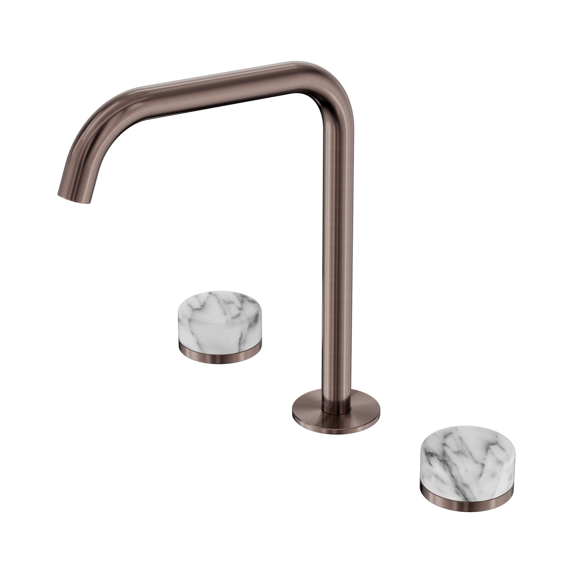 Nero Serenity Bath/Kitchen Set Edge Spout With Arabescato Corchia Handle, Brushed Bronze