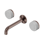Nero Serenity Wall Basin Set 160mm Spout With Carrara Handle, Brushed Bronze