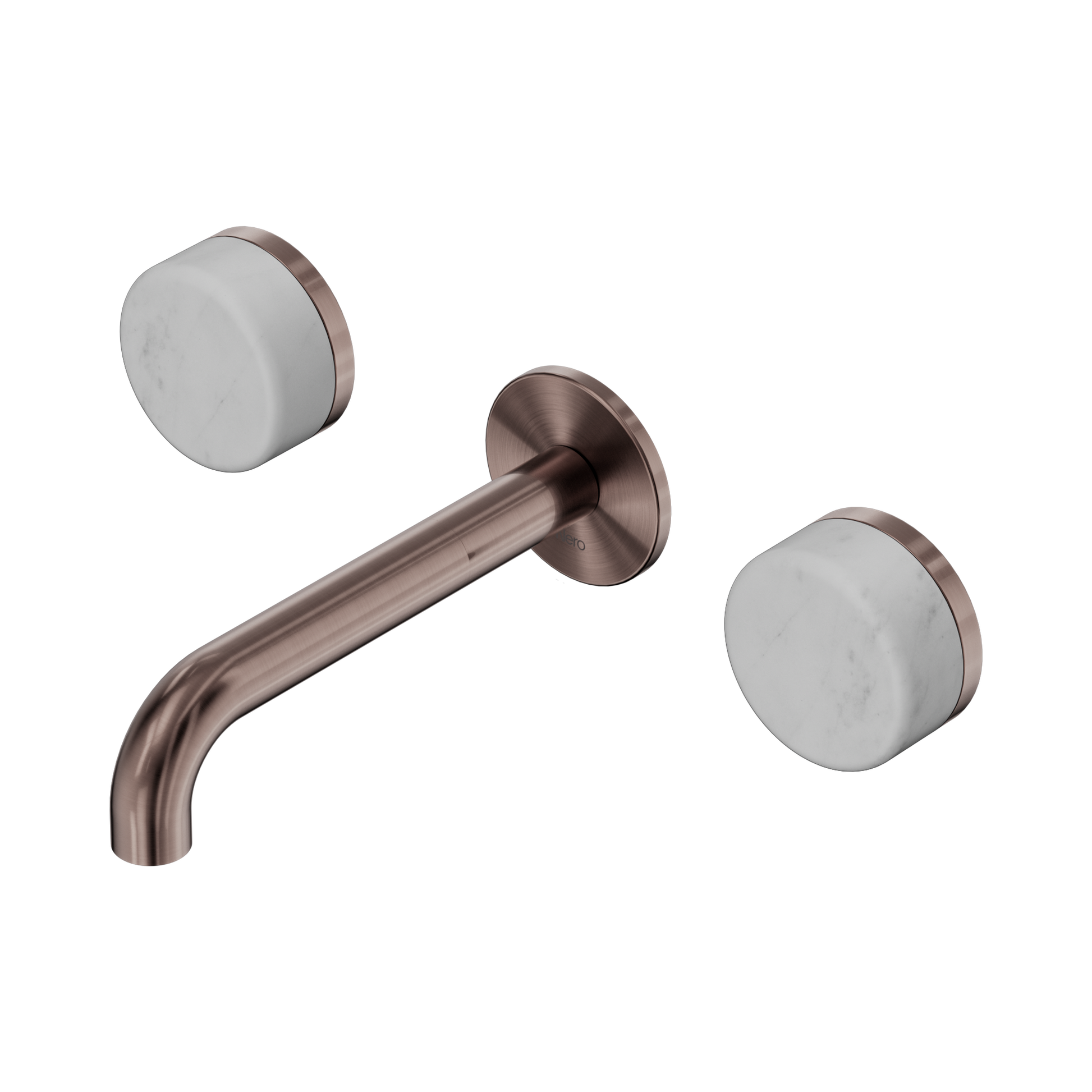 Nero Serenity Wall Basin Set 160mm Spout With Carrara Handle, Brushed Bronze
