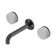 Nero Serenity Wall Basin Set 160mm Spout With Carrara Handle, Gun Metal