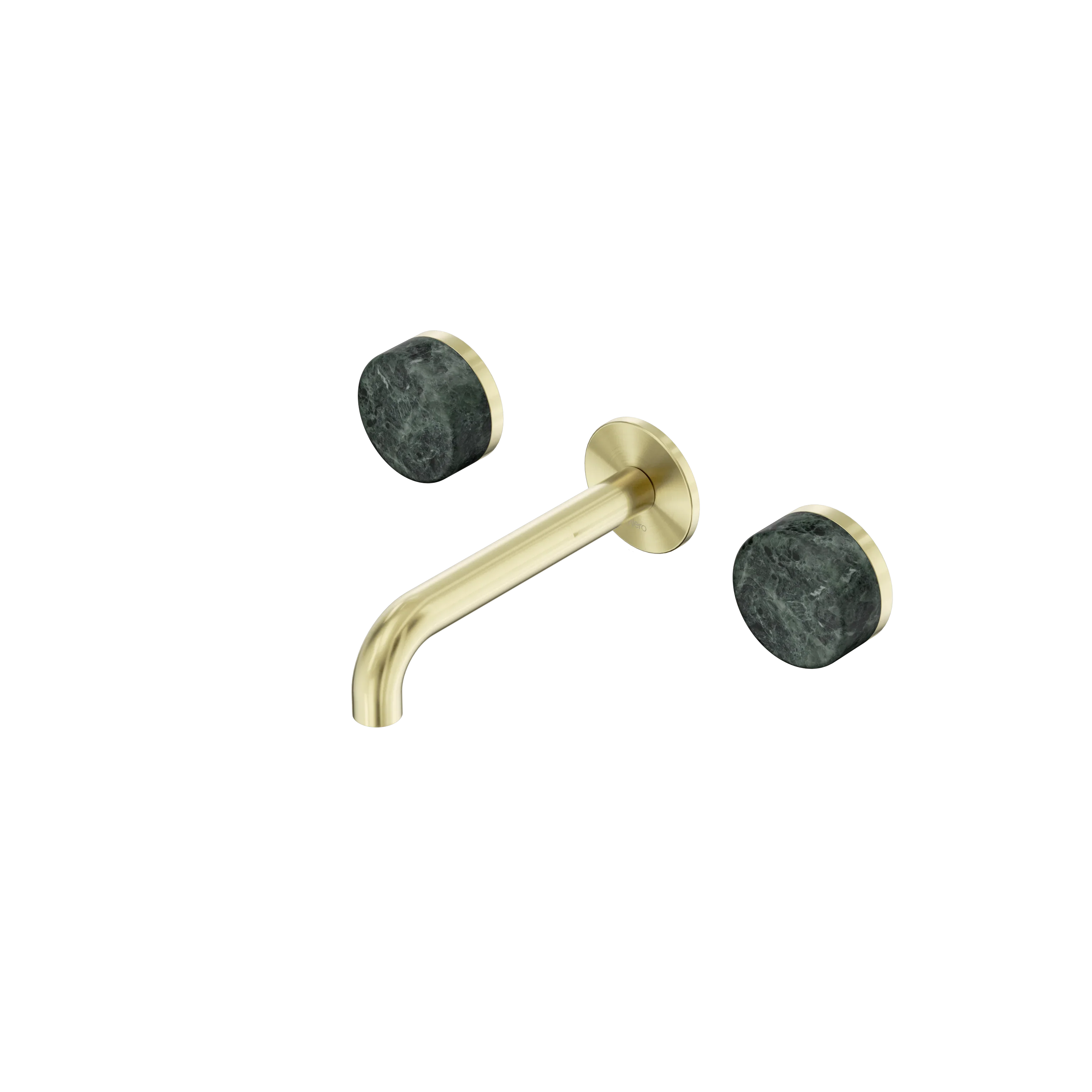 Nero Serenity Wall Basin Set  Spout With Verde Alpi Handle